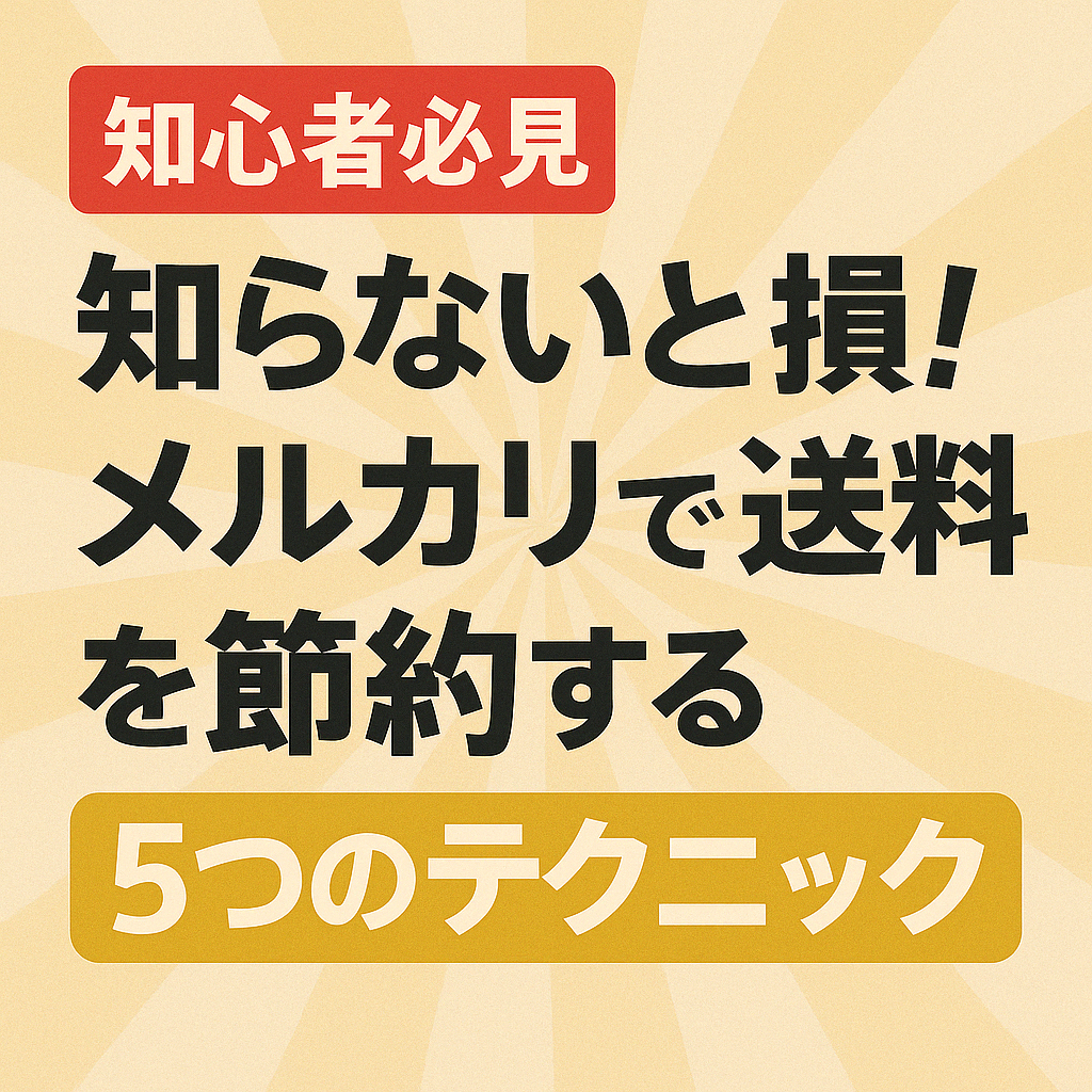 知らないと損！メルカリで送料を節約する5つのテクニック
